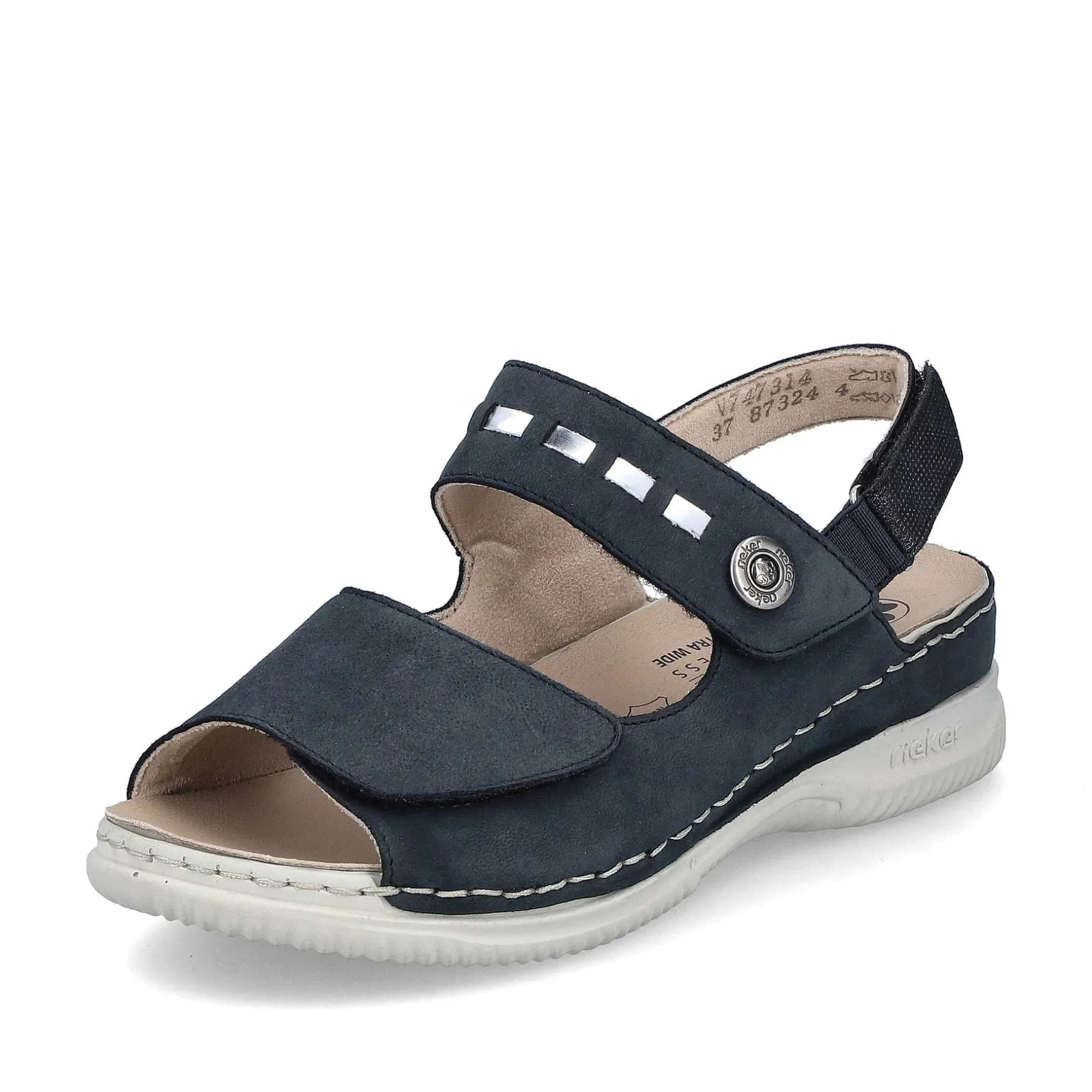 Rieker Women'S Strappy Sandals Steel Blue