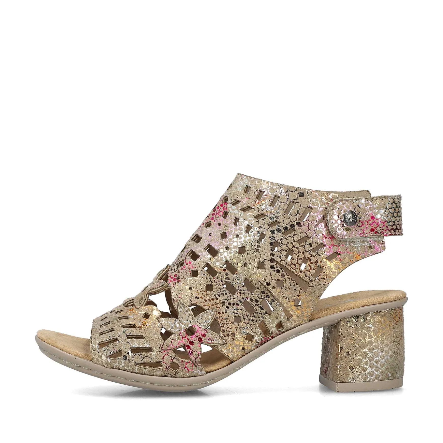 Rieker Women'S Strappy Sandals Bronze Metallic