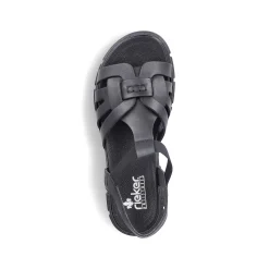 Rieker Women'S Strappy Sandals Asphalt Black