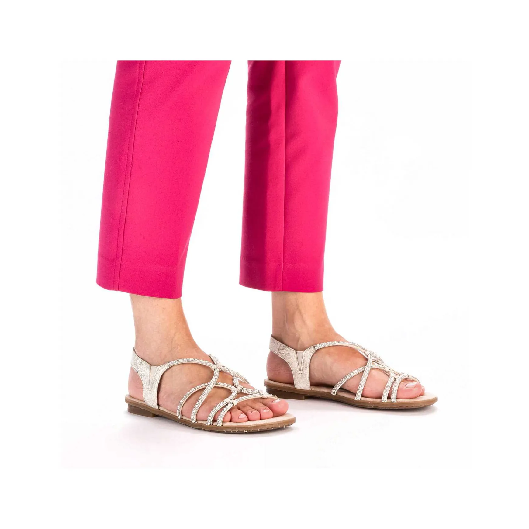 Rieker Women'S Strappy Sandals Light Beige
