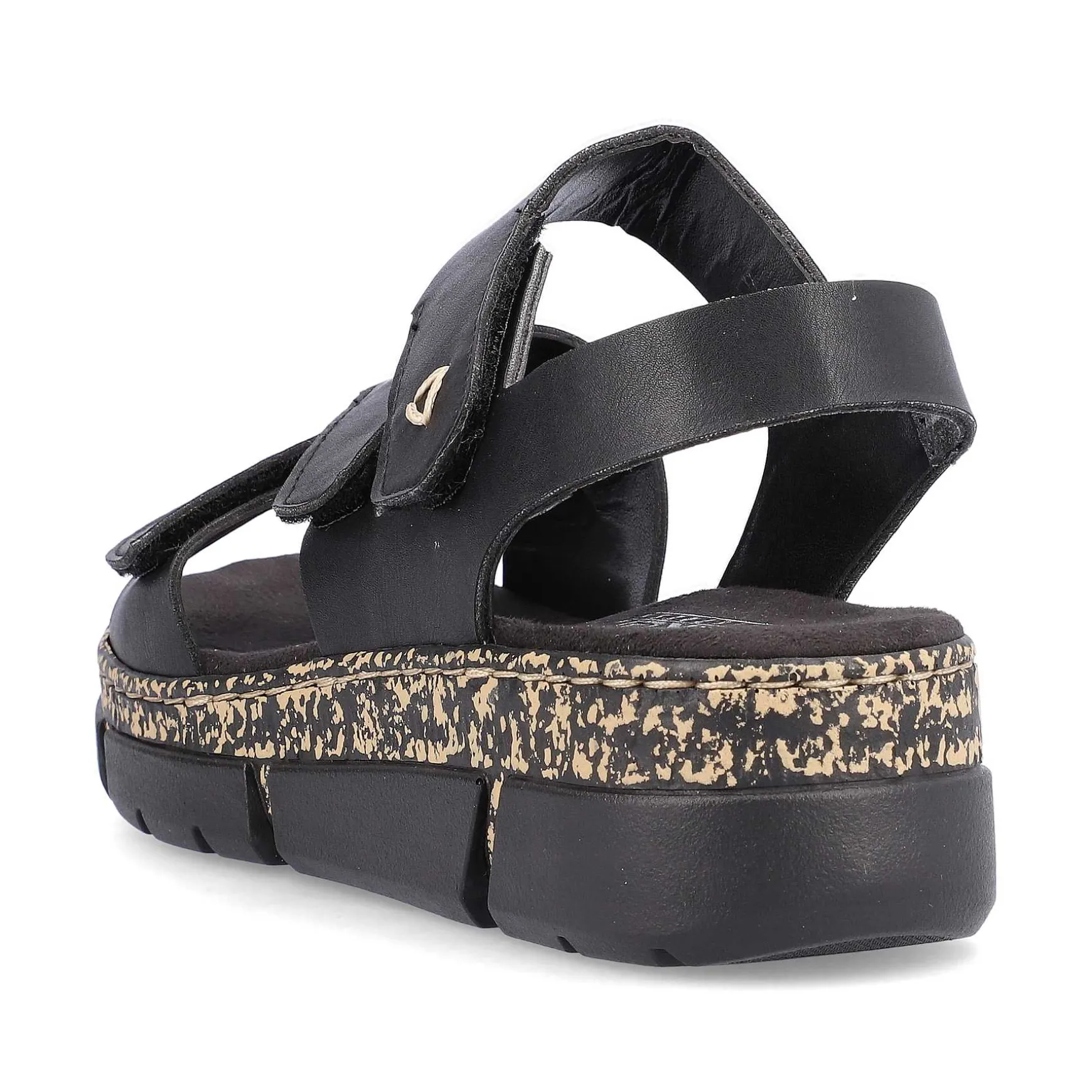 Rieker Women'S Strappy Sandals Asphalt Black