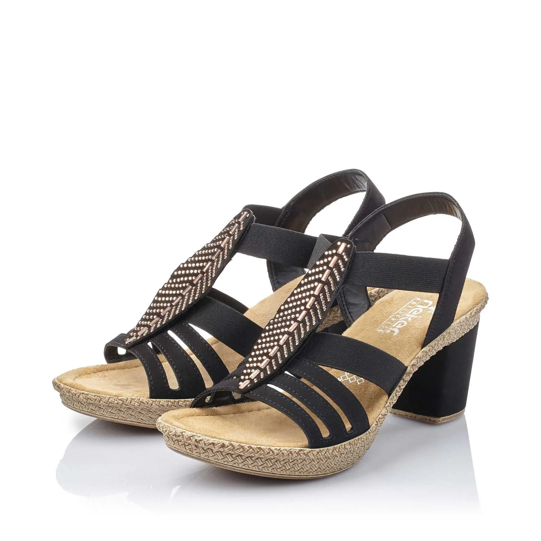 Rieker Women'S Strappy Sandals Jet Black