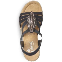 Rieker Women'S Strappy Sandals Jet Black