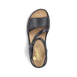 Rieker Women'S Strappy Sandals Asphalt Black