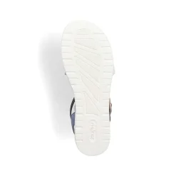 Rieker Women'S Strappy Sandals Pacific Blue-Old White