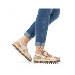 Rieker Women'S Strappy Sandals Sand Beige