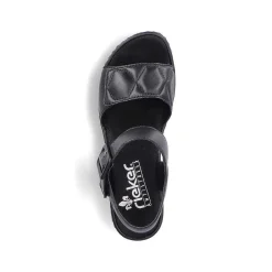 Rieker Women'S Strappy Sandals Asphalt Black
