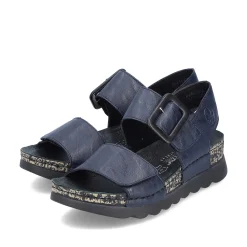 Rieker Women'S Strappy Sandals Steel Blue