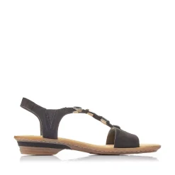 Rieker Women'S Strappy Sandals Jet Black
