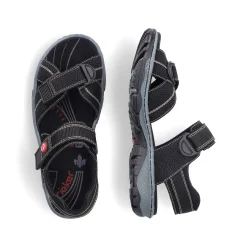 Rieker Women'S Trekking Sandals Asphalt Black