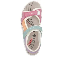 Rieker Women'S Trekking Sandals White-Multicolored