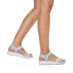 Rieker Women'S Trekking Sandals Mint-Green Soft-Pink Lilac