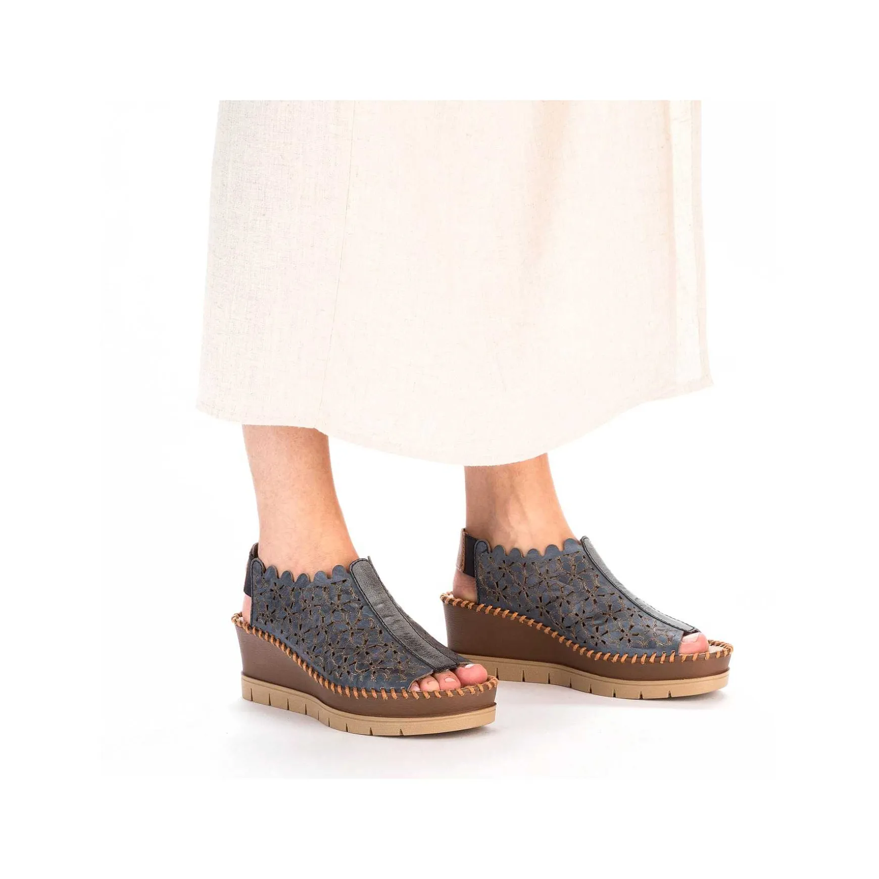 Rieker Women'S Wedge Sandals Slate Blue