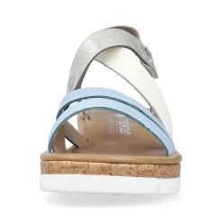 Rieker Women'S Wedge Sandals Pastel Blue