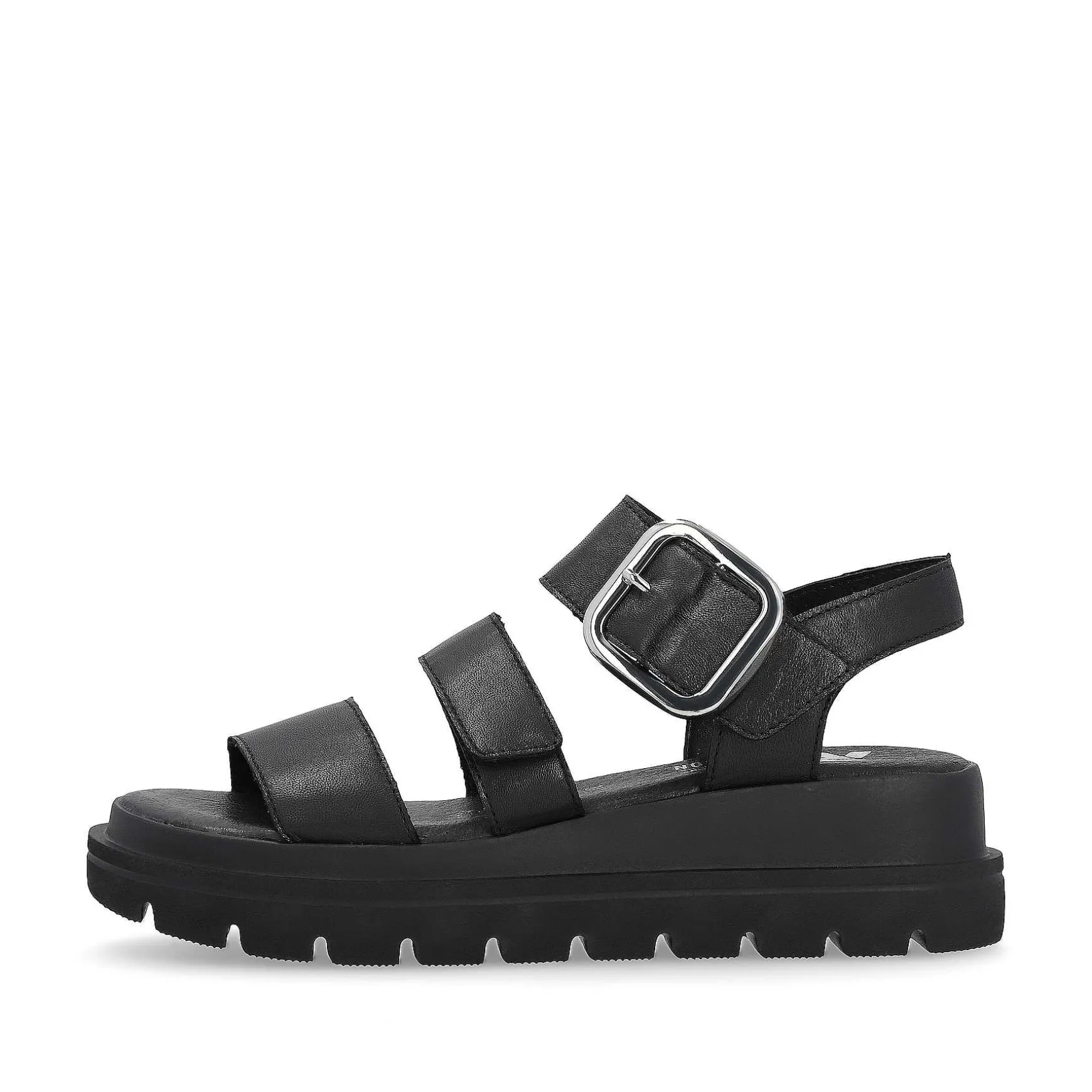 Rieker Women'S Wedge Sandals Midnight Black