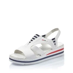 Rieker Women'S Wedge Sandals Pearl White
