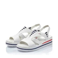 Rieker Women'S Wedge Sandals Pearl White