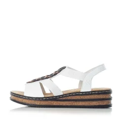 Rieker Women'S Wedge Sandals Pure White