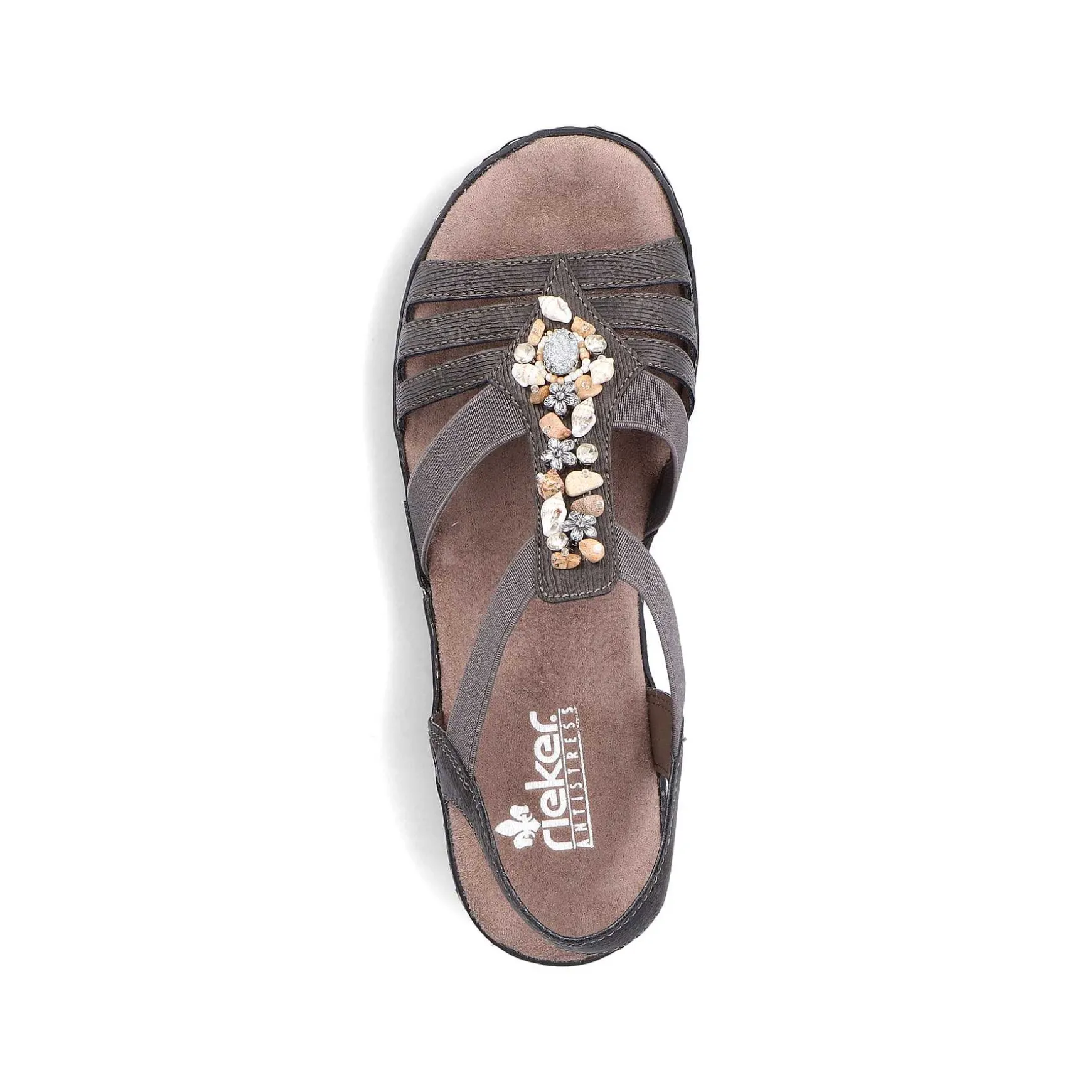 Rieker Women'S Wedge Sandals Brown Gray