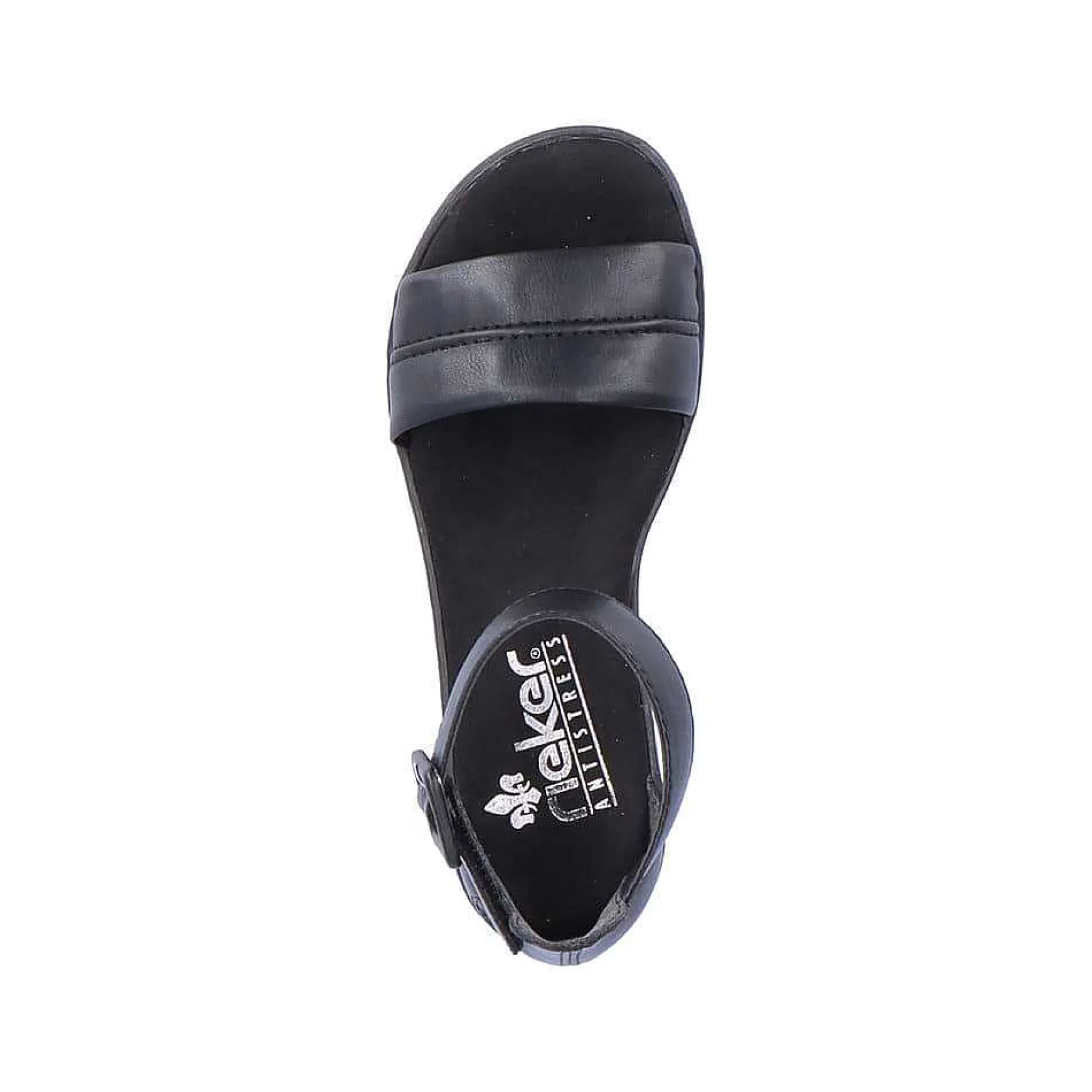 Rieker Women'S Wedge Sandals Asphalt Black