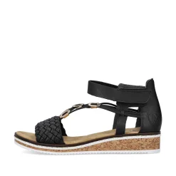 Rieker Women'S Wedge Sandals Night Black
