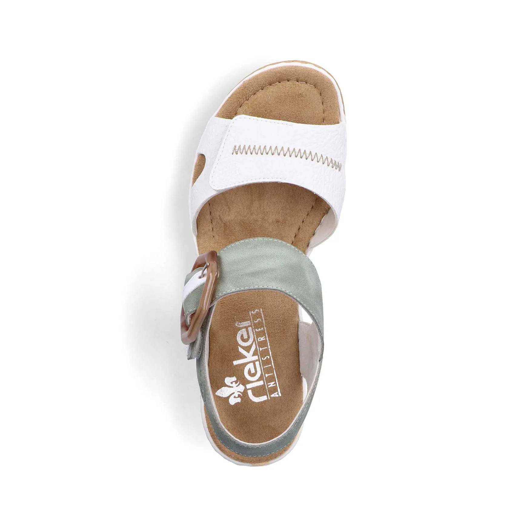 Rieker Women'S Wedge Sandals Mint Green-Lily White