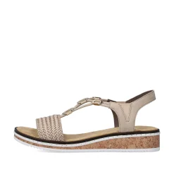 Rieker Women'S Wedge Sandals Beige