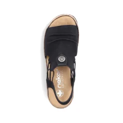 Rieker Women'S Wedge Sandals Midnight Black