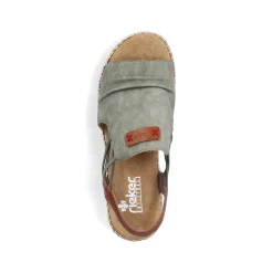 Rieker Women'S Wedge Sandals Khaki Green