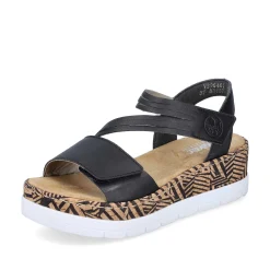 Rieker Women'S Wedge Sandals Night Black