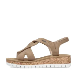 Rieker Women'S Wedge Sandals Brown-Beige
