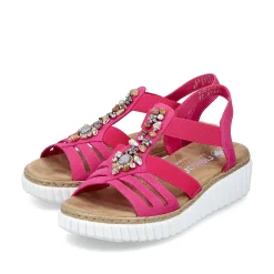 Rieker Women'S Wedge Sandals Pink