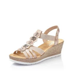 Rieker Women'S Wedge Sandals Old Pink