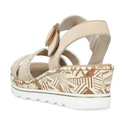 Rieker Women'S Wedge Sandals Champagne