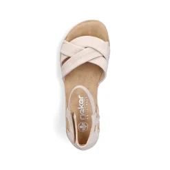 Rieker Women'S Wedge Sandals Light Beige