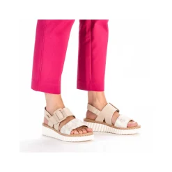 Rieker Women'S Wedge Sandals Light Beige