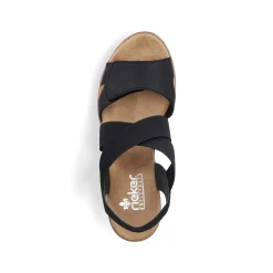 Rieker Women'S Wedge Sandals Jet Black