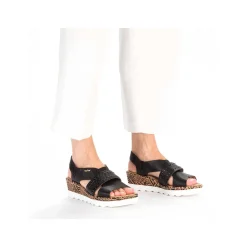 Rieker Women'S Wedge Sandals Night Black