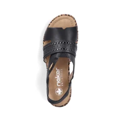 Rieker Women'S Wedge Sandals Night Black