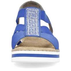 Rieker Women'S Wedge Sandals Royal Blue