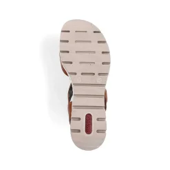Rieker Women'S Wedge Sandals Chestnut Brown