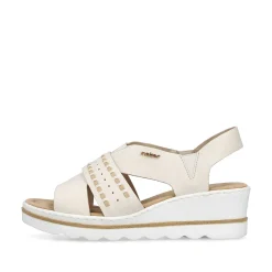 Rieker Women'S Wedge Sandals Light Beige