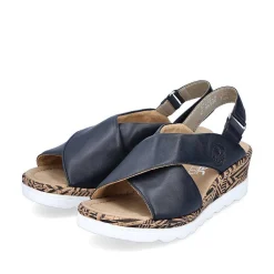 Rieker Women'S Wedge Sandals Navy Blue